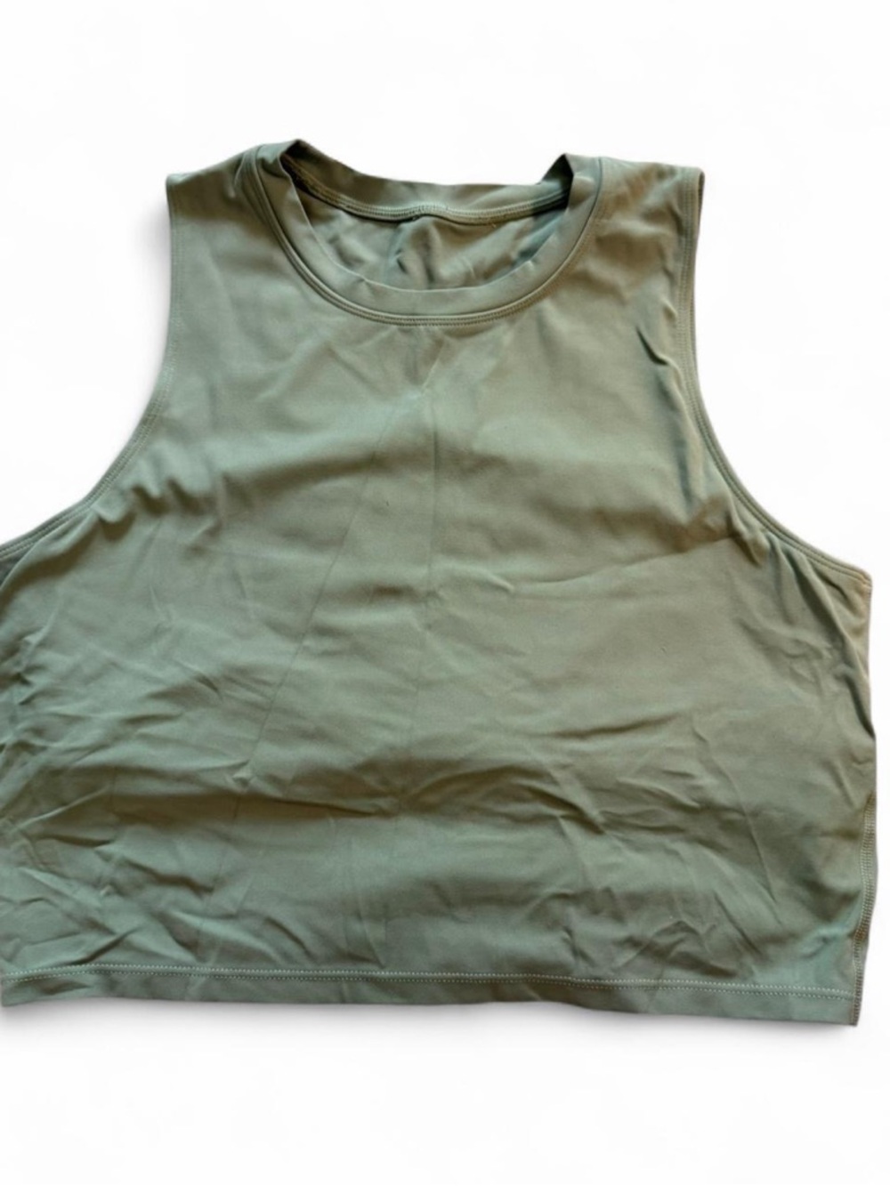 Olive Green Cropped Workout Tank